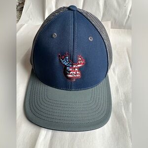 Pacifica Blue and Gray Mesh Trucker Cap with Embroidered Interior Graphic